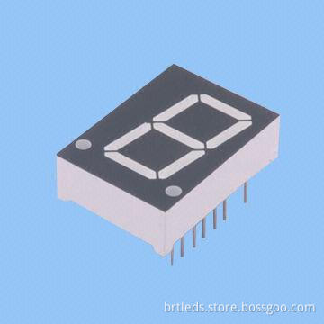 Single-digit 7-segment LED Display, 0.8-inch Red Color, Common Anode, White Segment and Black Face
